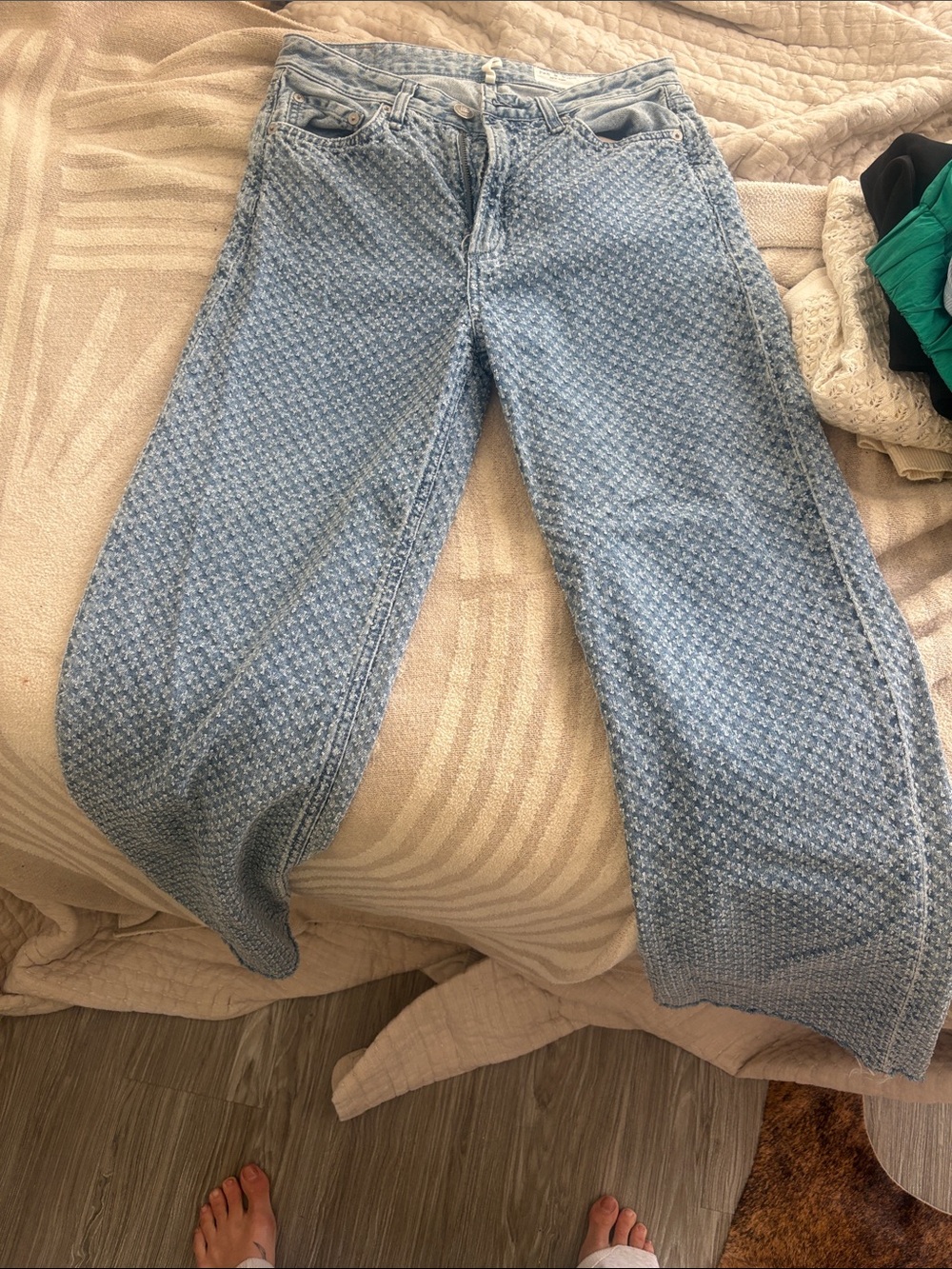 rag & bone Distressed Light Blue Denim Jeans - Picture 2 of 3
